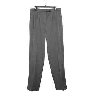 Pantology Pants Womens 14W Gray Black Straight Leg Stretch Career‎ Trousers